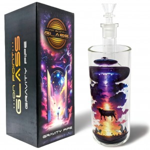 On Point Glass - 8" Boogie W/ Bovines - A Stellar Cow Abduction Gravity Water Pipe - [HXCP484D]